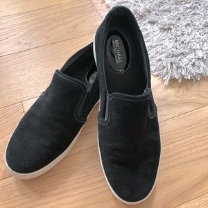 Michael Kors black slip on sneakers